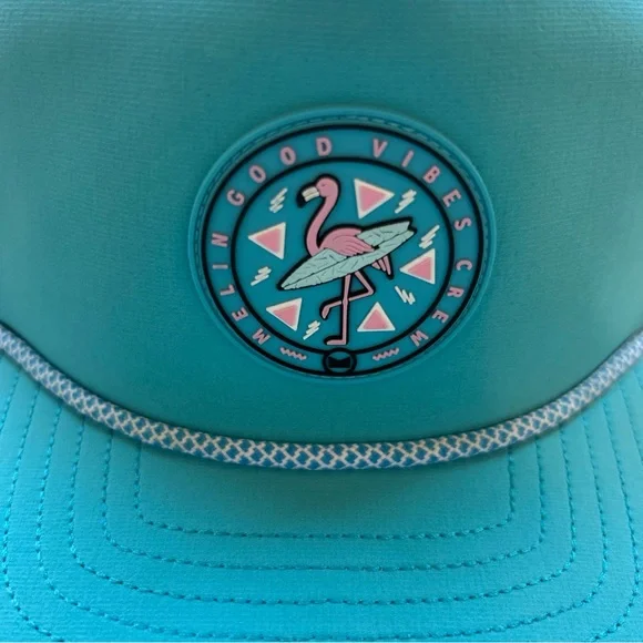 Melin Coronado Splash Hydro Neon Blue Flamingo Snapback Hat Good Vibes 56-60cm - Picture 6 of 15